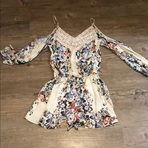 Cold Shoulder Floral Romper